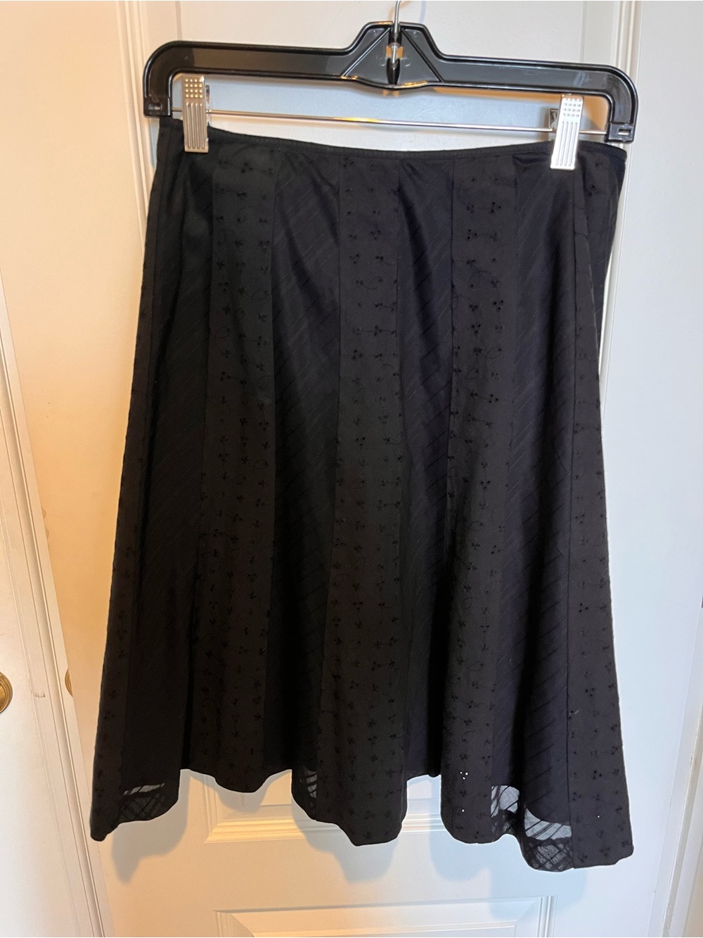 Nine West Black A-Line Eyelet Skirt